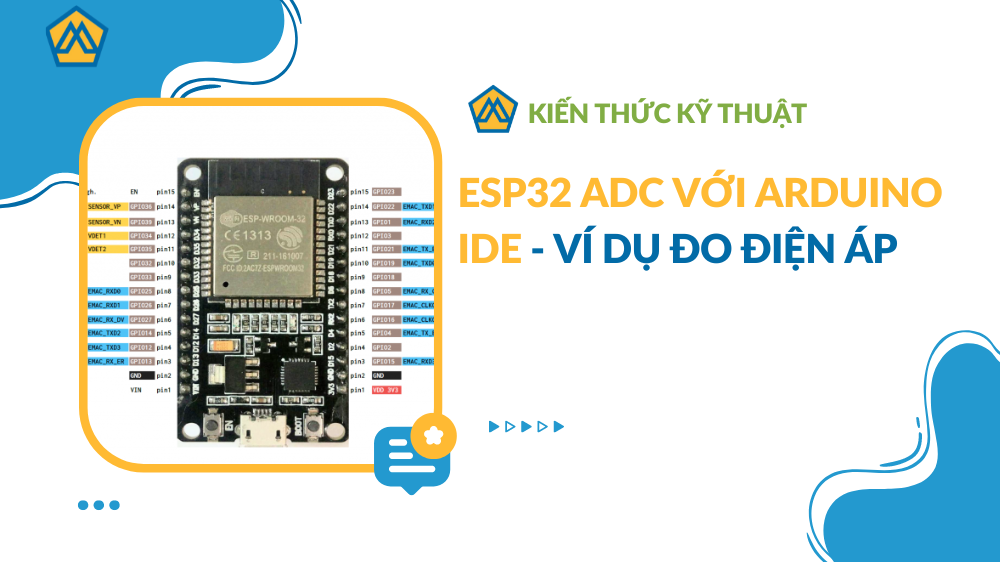ESP32 ADC với Arduino IDE - Ví dụ đo điện áp 